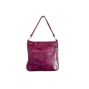 Brighton "Cher" Bag in Rich Raspberry Croc Embossed Patent Leather